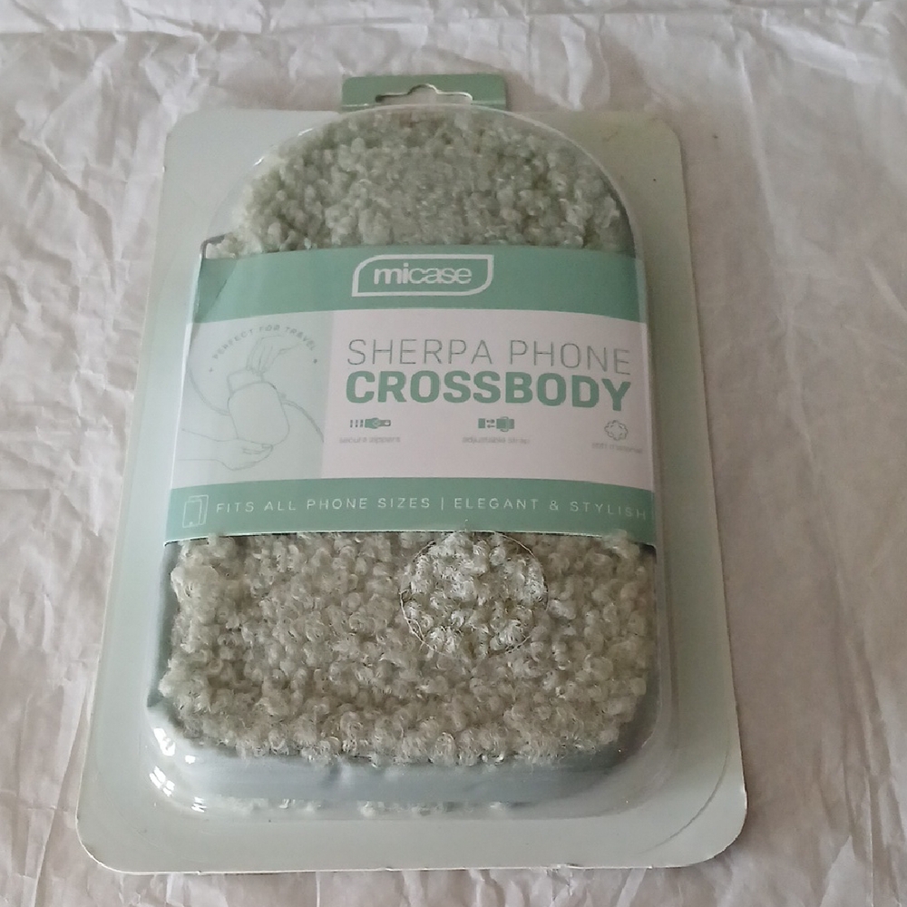 Sherpa Phone Crossbody - Green 2